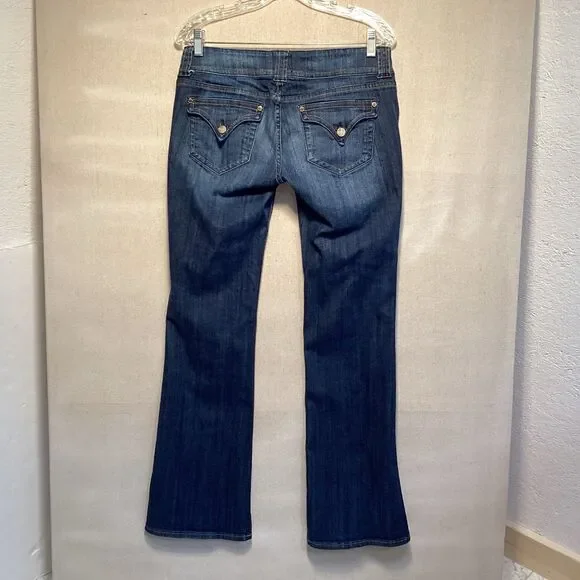 Arden b jean’s women 10 blue flare Y2K low rise back button pockets - Picture 2 of 11